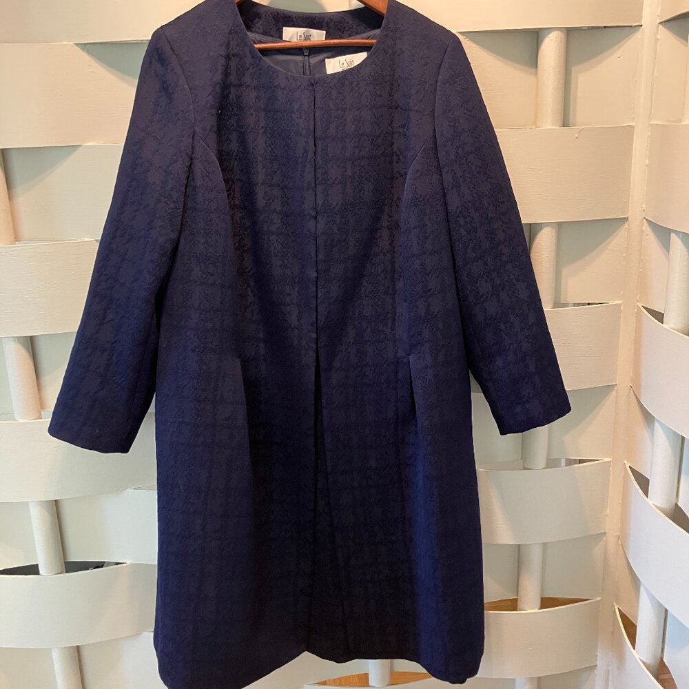 Le Suit Woman 2PC Navy Midi Dress Suit 14W